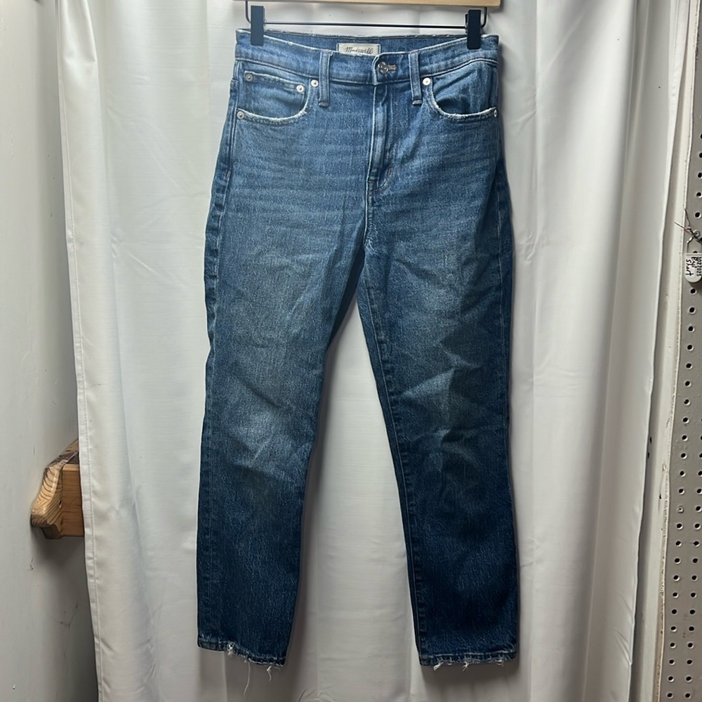 Madewell Medium Wash High Rise Slim Crop Boy Jean- 25